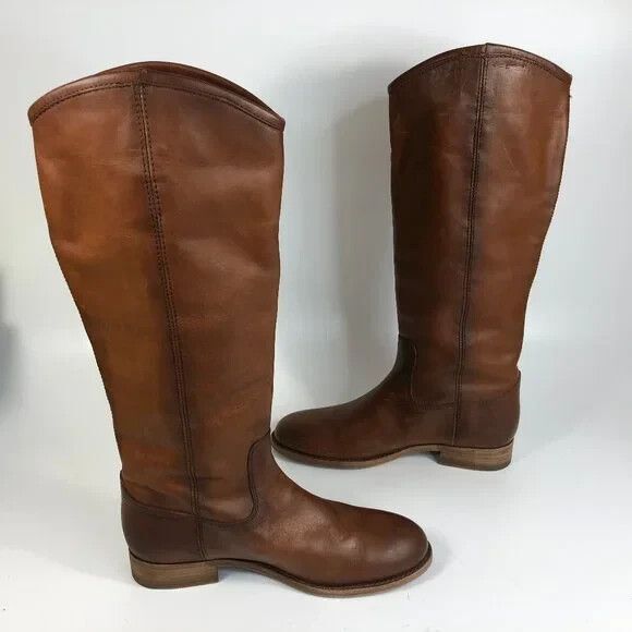 Frye Melissa 2 Leather Boots Womens Brown Riding Equestrian 3475449 - Picture 11 of 13